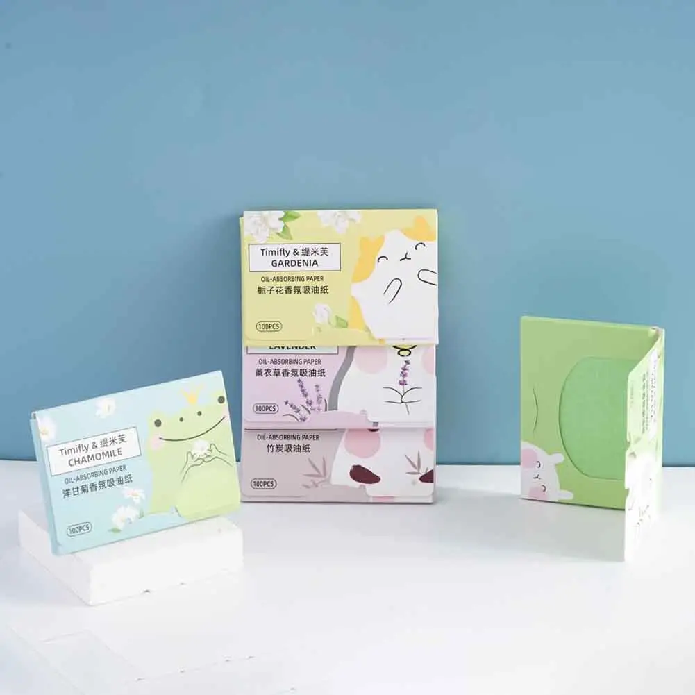 

100 штук ароматизированных матирующих салфеток для лица для контроля жирности кожи в Т-зоне, средства для очищения лица