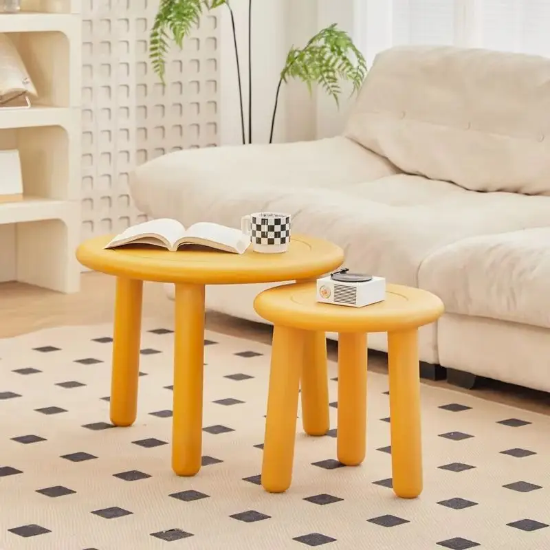 

Пластиковый небольшой круглый журнальный столик, креативный угловой столик для гостиной, балкона, прикроватной тумбочки для домашнего использования