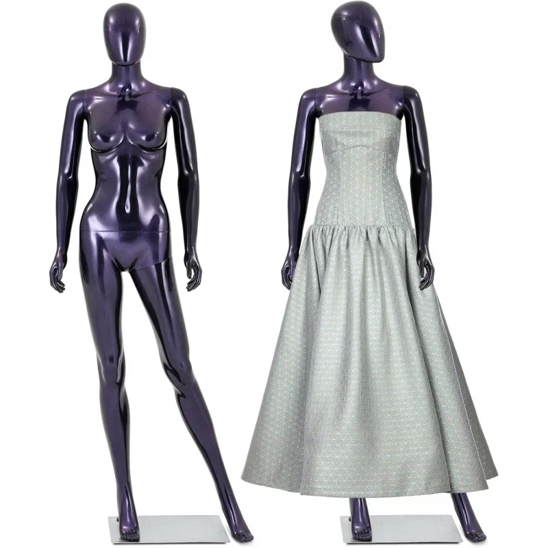 Female Mannequin Full Purple - 70”Realistic Mannequin Display with Adjustable and Arms,Dull Polish Detachable Manikins