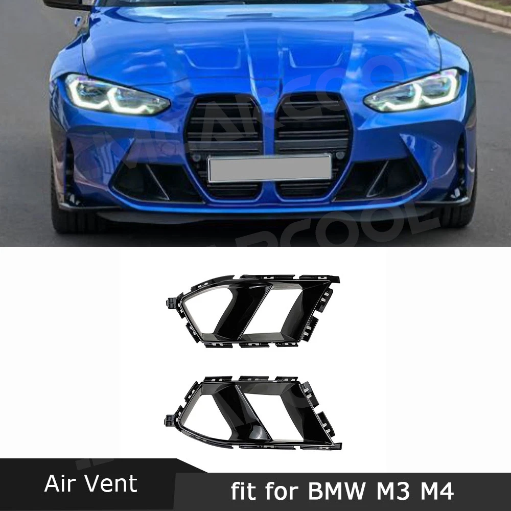 

Front Bumper Air Inlet Grille For BMW M3 M4 G80 G82 G83 2021+ ABS Carbon Look Side Vents Decorative Spoiler BodyKit Car Styling