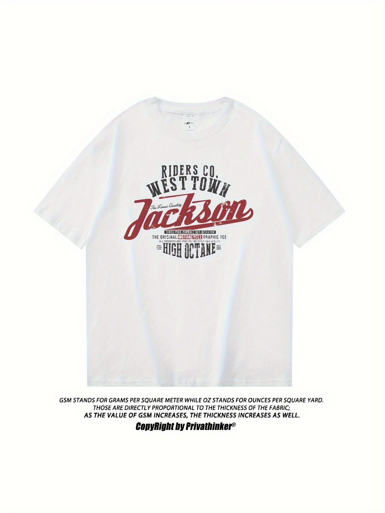 Vintage Motorcycle High Octane Text Oversized Tshirt Men 100% Cotton Loose Short Sleeve Western Cowboy Summer Casual Tee