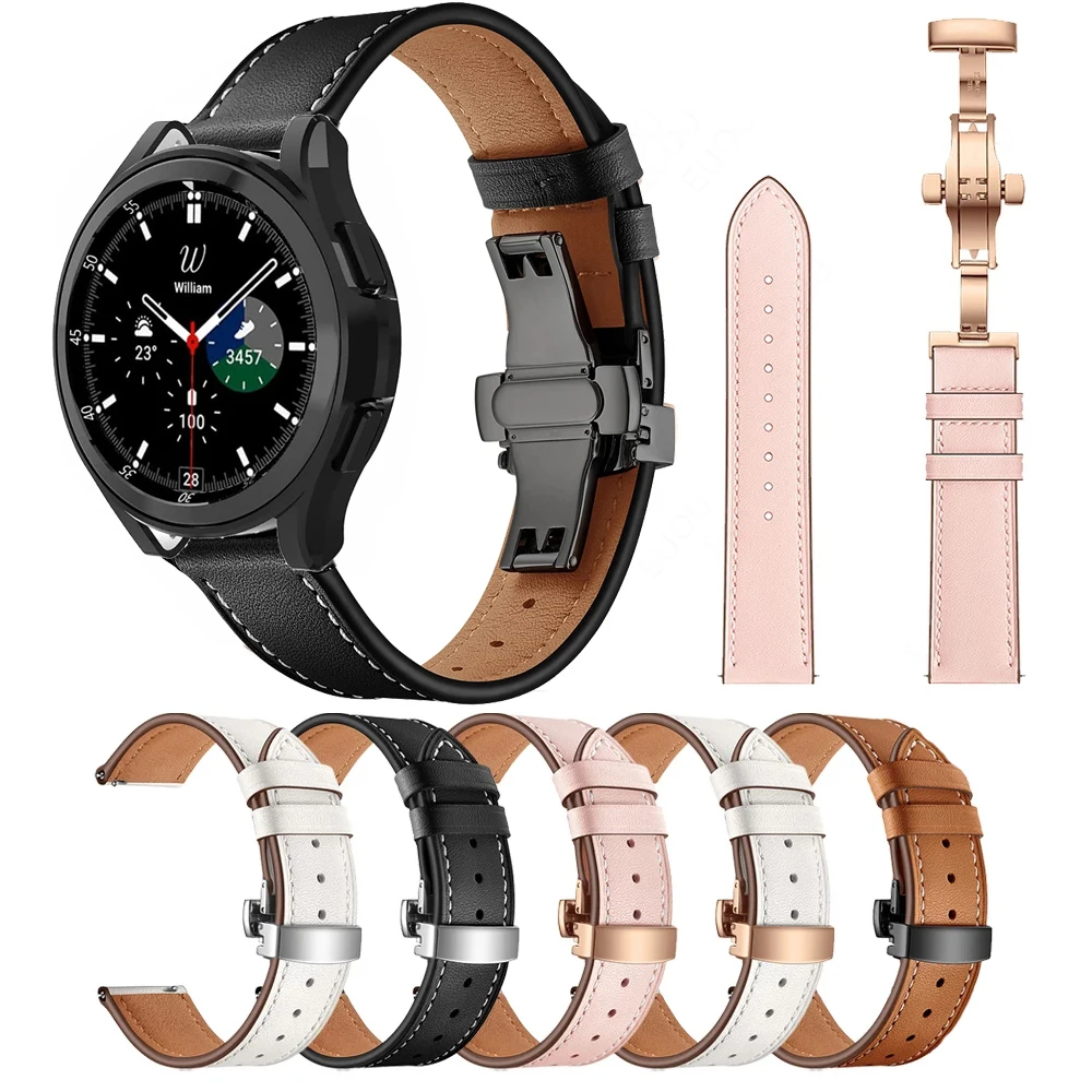 butterfly-buckle-leather-band-for-samsung-galaxy-watch-4-44mm-40mm-galaxy-watch-4-classic-42mm-46mm-active-2-strap-watchband