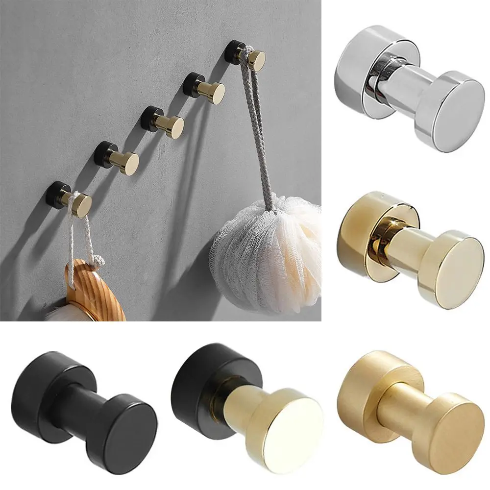 Bathroom Kitchen Wall Hanger Robe Hook Hanging Rack Brass Self-Adhesive Keys Holder For Clothes Bag Hat