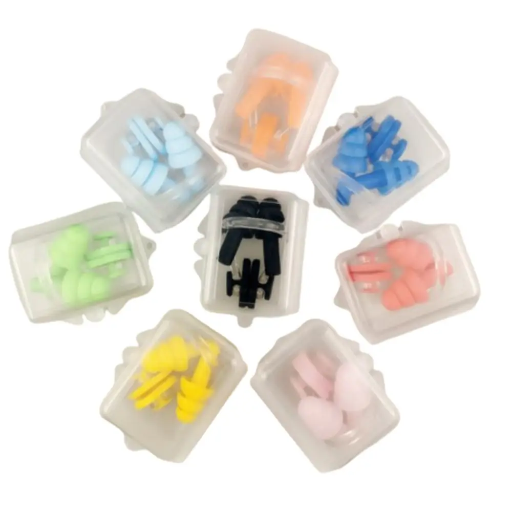 10Pack Swimming Supplies Earplug Nose Clip Set Sound Insulation Anti-noise Swimming Ear Plugs Ear Nose Protector Portable