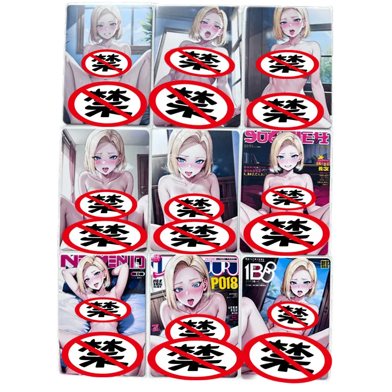 9 unids/set tarjeta Sexy Anime Dragon Ball Z Android 18 ACG diosa adulto tarjeta desnuda Super Saiyan Comics colección tarjeta juguetes regalo