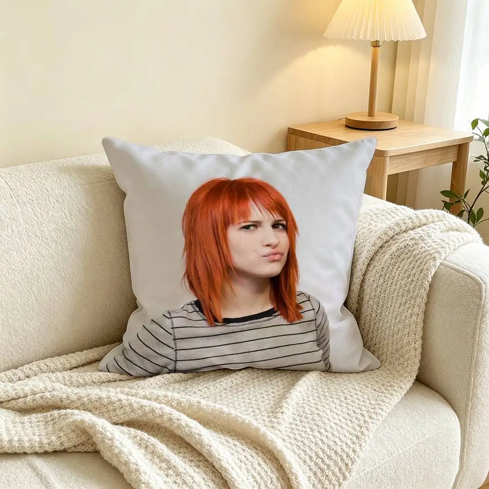 H-Hayley Williams  Pillow Case Square Double-Sided Sofa Cushion Cover Bedroom Bedside Pillow