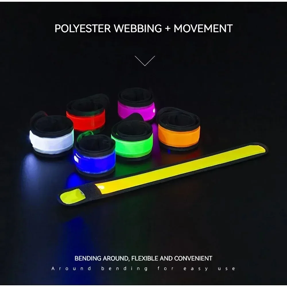 LED Luminous Bracelet Flashing Sports Wrist Band for Festival Concert Party Safety Atmosphere Slap Band