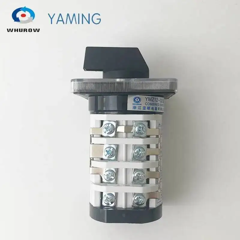 YMZ12-32/4 Electrical Combination Switches Changeover Rotary Cam Switch Four Pole 0-6 Positions Sliver Contacts