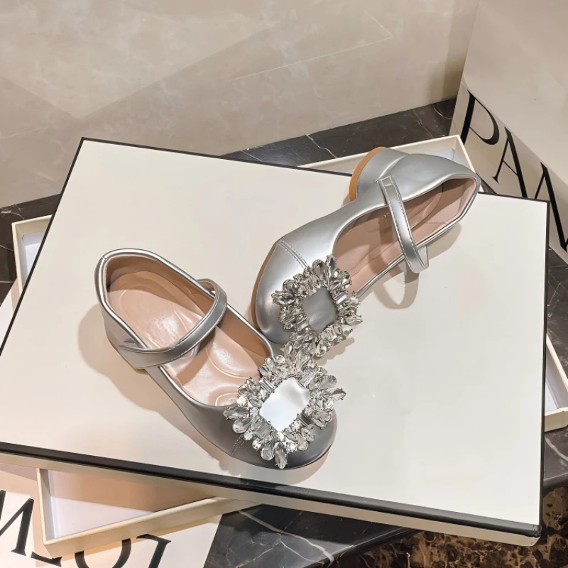 Große Kinder High Heels Festliche Schuhe mit Glitzersteinchen 2026 Neue Sommer Kleine Mädchen Prinzessin Mary Jane Schuhe Schul- und Party-Sandalen – Detail 6