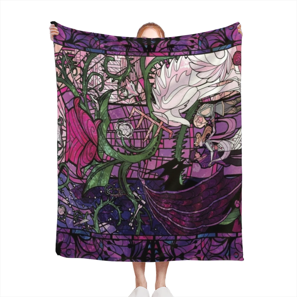 Fashion A Court of Thorns and Roses Stained Glass Blanket Printed Throw Blanket Plush Fluffy Flanne Soft Throws