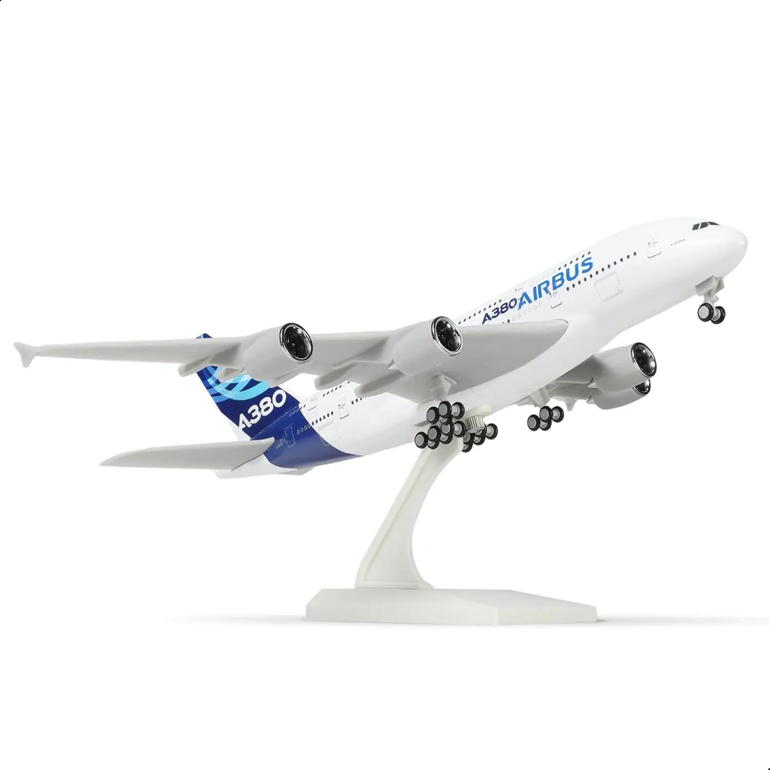 

30cm 1/240 A380 prototype aircraft model kit with a display stand, suitable for adult aviation gifts or display decorations