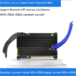 6S 7S 24V 10S 36V 13S 14S 48V 16S 17S 60V 20S 21S 72V 150A 200A Smart BMS With UART Constant current