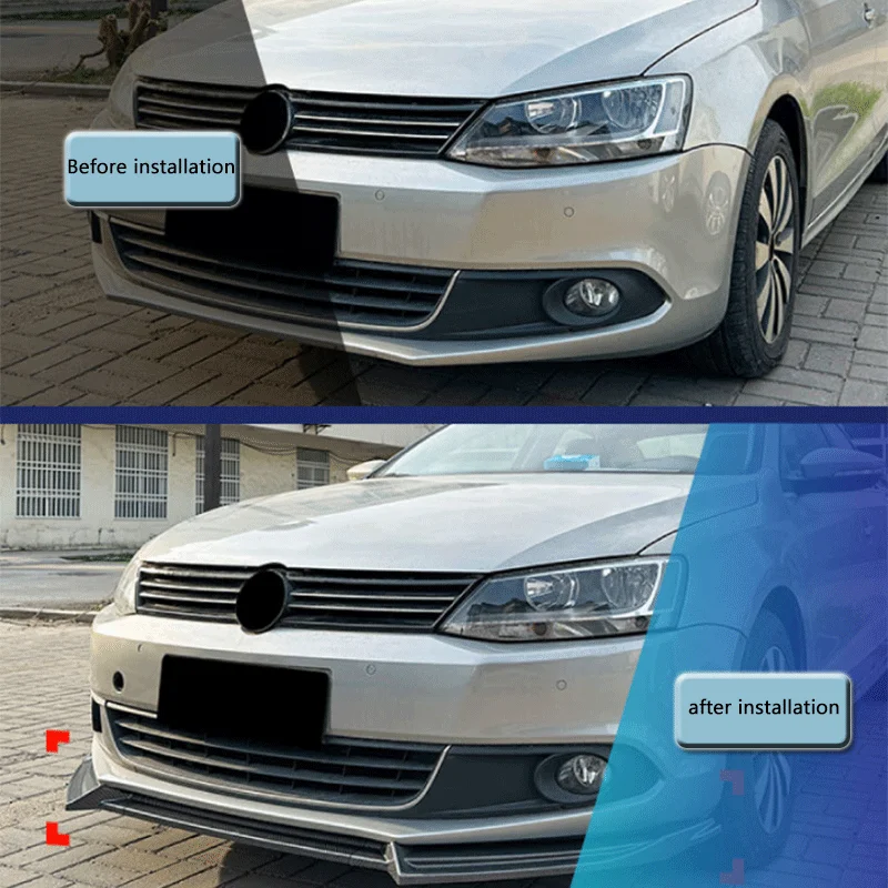 مناسبة للمصد الأمامي لسيارة Volkswagen Jetta Sagitar MK6 2011-14، والشفة الأمامية، والمجرفة الأمامية، وتعديل المفسد #4
