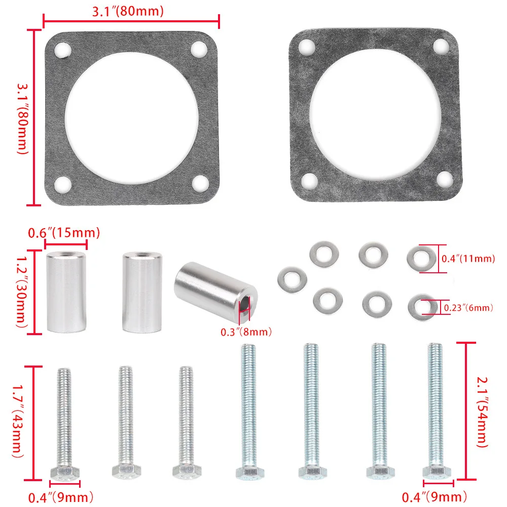 New Arrived Throttle Body Spacer Fits For JEEP 4-BOLT 97-06 TJ LJ YJ XJ MJ 4.0L 2.5L 4-Bolt