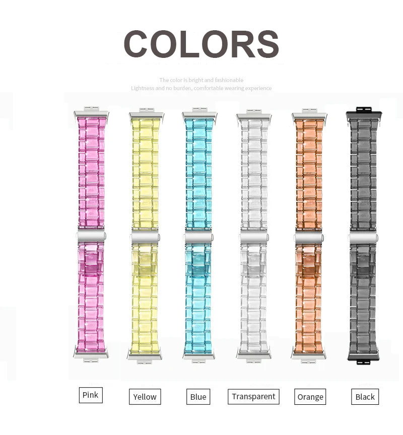 Transparent Harz Uhr Strap Band für Huawei Uhr Fit 2 Smart Uhr Handgelenk band für huawei fit 2 strap correa