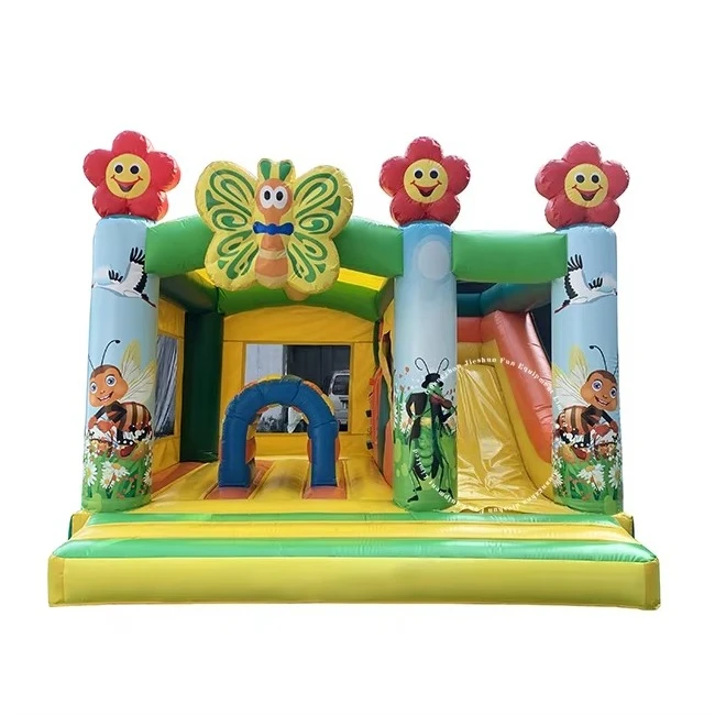 

Commercial Cheap Indoor Jungle Bouncy House Carton Inflatable Castle with Slide Kids Bounce House for Kids and Adult