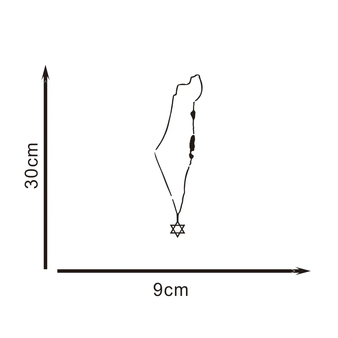 

2pcs Israel Map Design Stickers - Waterproof Vinyl Decals for Truck Bumper, Rear Window & DIY Car Styling
