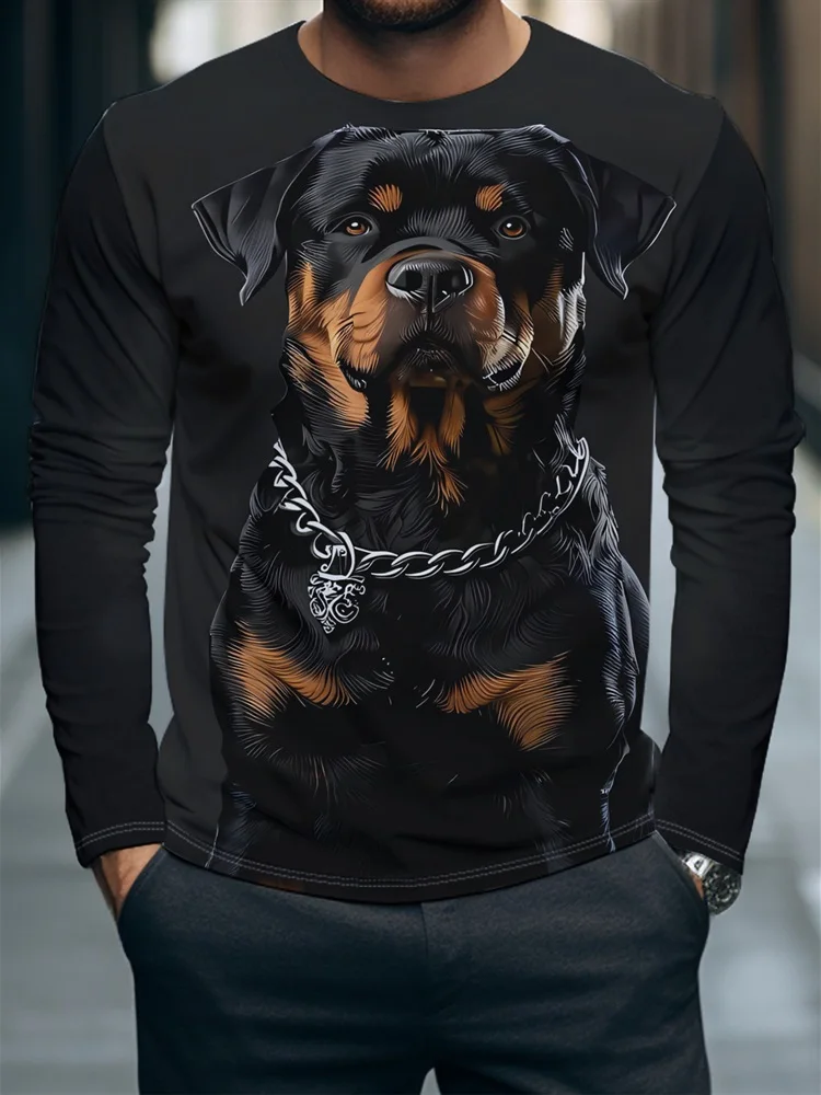 Men's Superhero Rooster Long Sleeve T-Shirt Sunglasses Cape Sci-Fi Animal Graphic Tee Pullover Tops Gift New 2026 Fashion