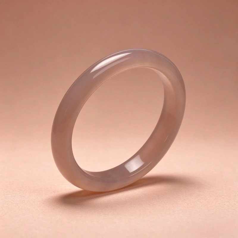 Exquisite, Elegant, Simple and Small Gray-pink Jade Bracelet