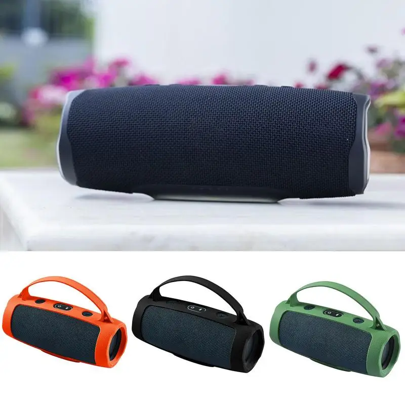 Silicone Case Cover Skin With Strap Carabiner for JBL Charge 4 Portable Wireless BT Speaker