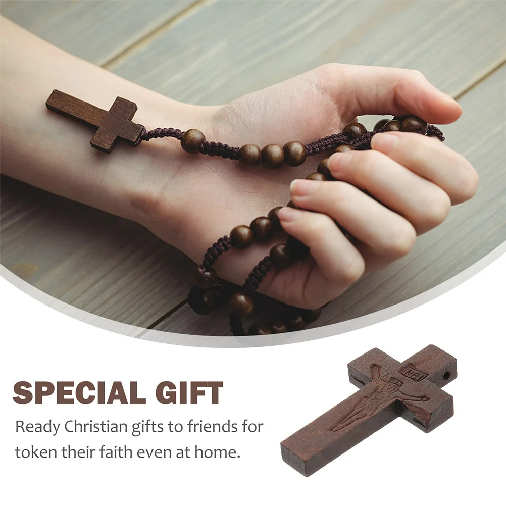 30Pcs Wooden Cross Charms Smooth Edge DIY Jewelry Making Accessories Necklace Bracelet Keychain Pendant Decoration