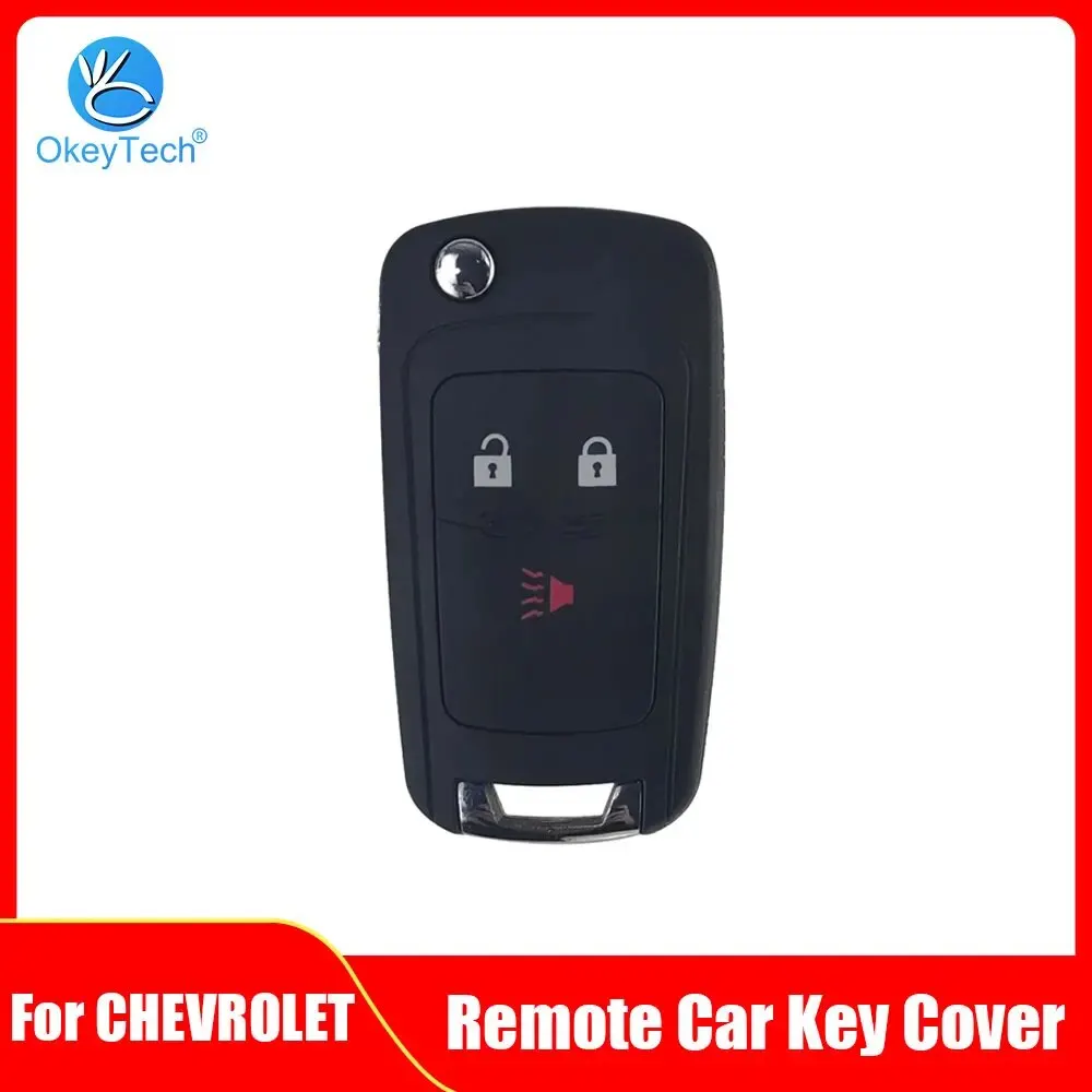 OkeyTech 3/2+1 Buttons Replacement Key Shell Case Fob Fit For CHEVROLET 2012-2016 Spark Flip Remote Key Fob