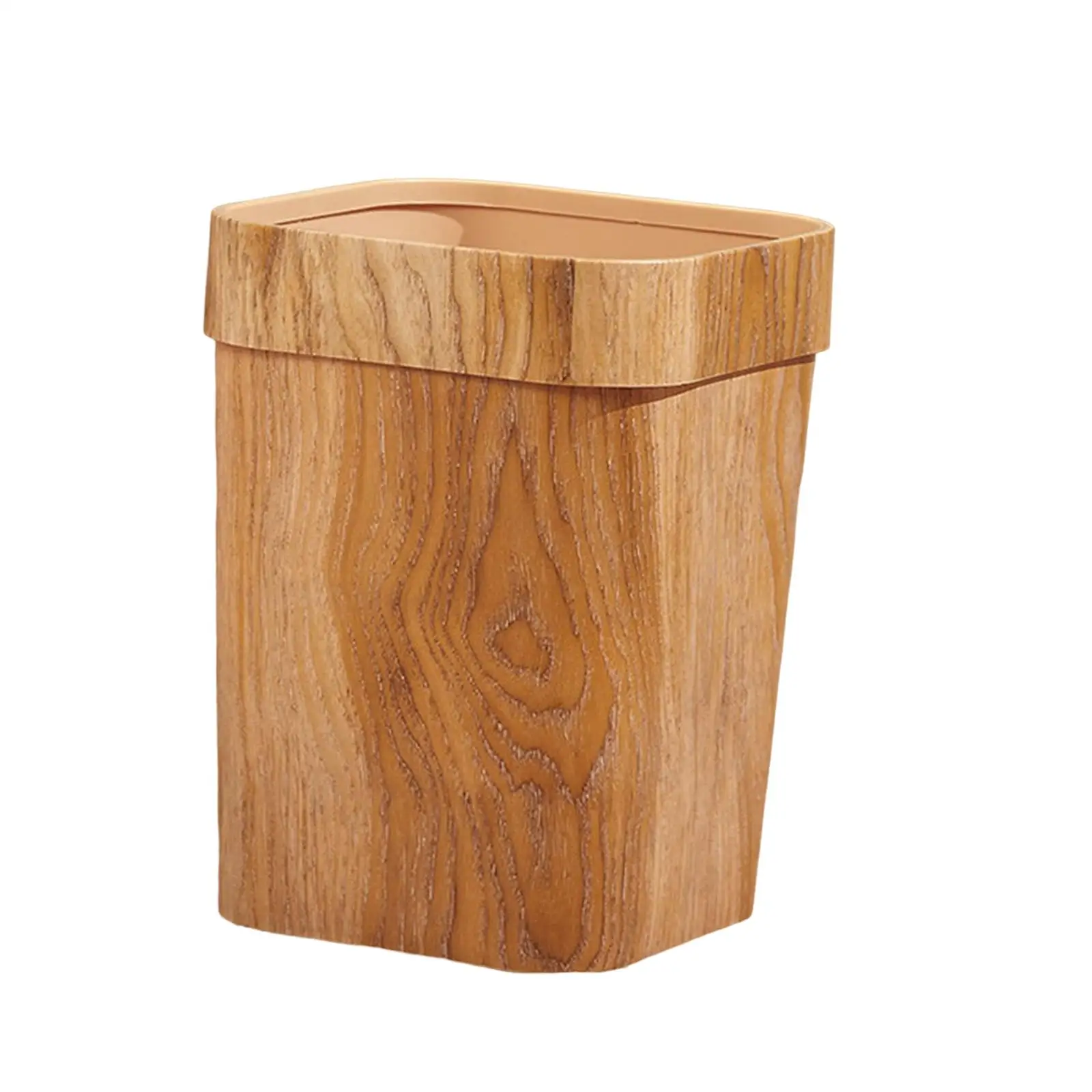

Большое прямоугольное мусорное ведро с текстурой под дерево, корзина для мусора со съемным внутренним контейнером для кухни, офиса, спальни, ванной комнаты