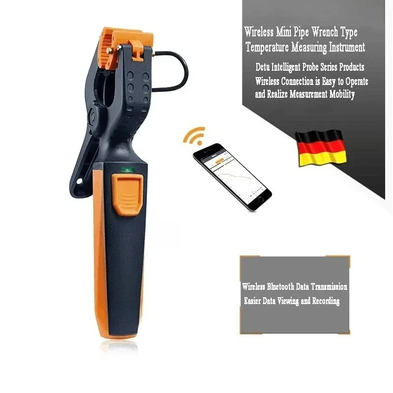 Wireless Mini Pipe Clamp Thermometer Portable Smart Temperature Tester for Industrial Pipeline Detection Work