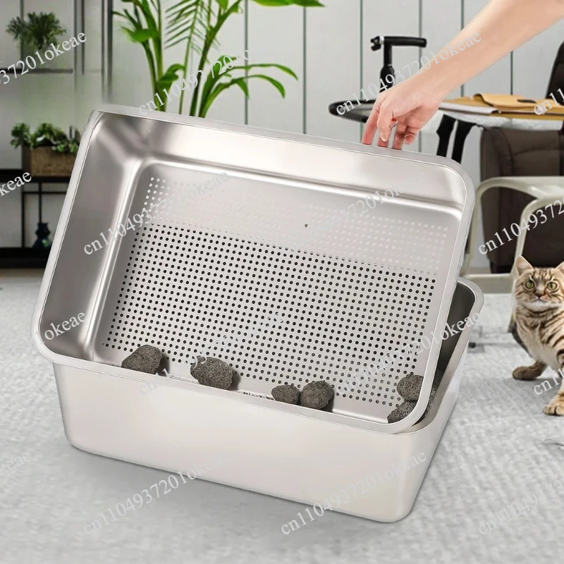 bac-a-litiere-pour-chat-en-acier-inoxydable-nouveau-design-avec-dessus-ouvert-facile-a-nettoyer-grande-taille-toilette-pour-animaux-de-compagnie