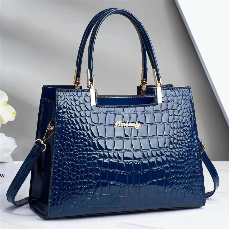 

Light Luxury New Fashion Women's Shoulder Bag Solid Color Crocodile Pattern Tote Handbag High Quality PU Crossbody Bag New Retro