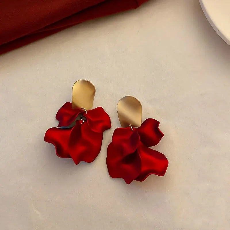 Bohemian Colorful Flower Earrings For Women Fashion Petal Pendant Earrings Party Drop Earrrings Jewelry Y2k Accessories Bijoux image 2