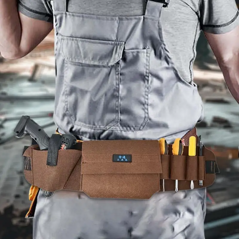 Waist Tool Belt Tool Storage Bag Adjustable Construction Tool Belt Thickened Nylon Work Tool Apron For Handy Tools Storage