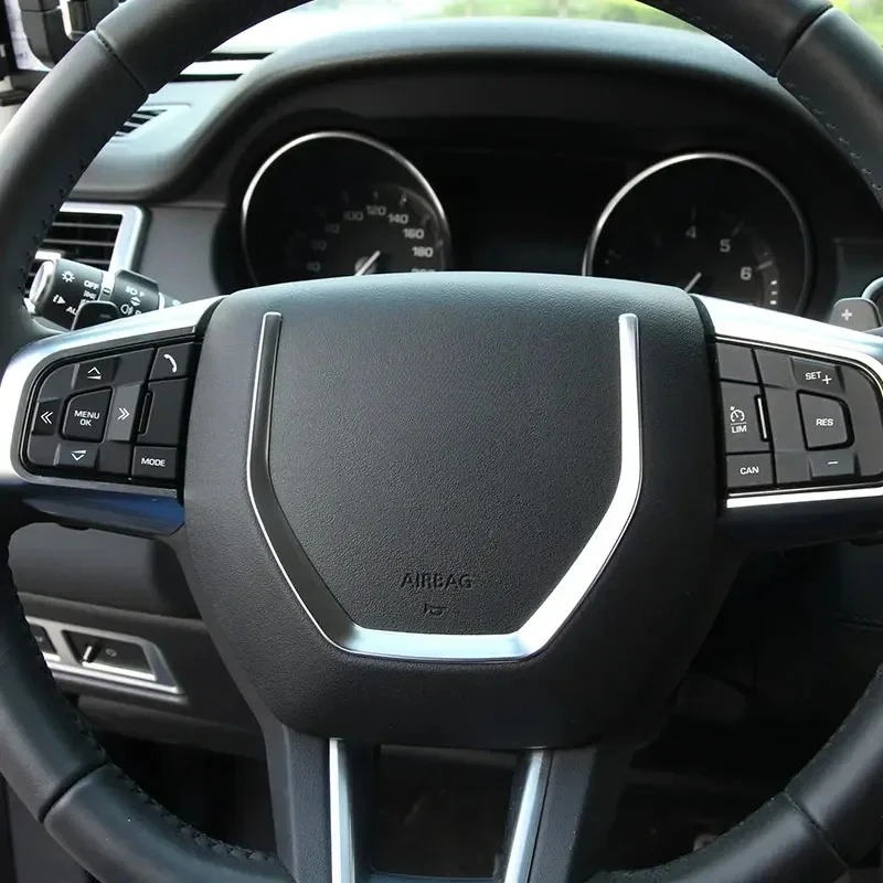 

For Land Rover Discovery Sport 2015-2019 ABS Silver Car Steering Wheel Cover Trim Sticker Interior Car Accessories