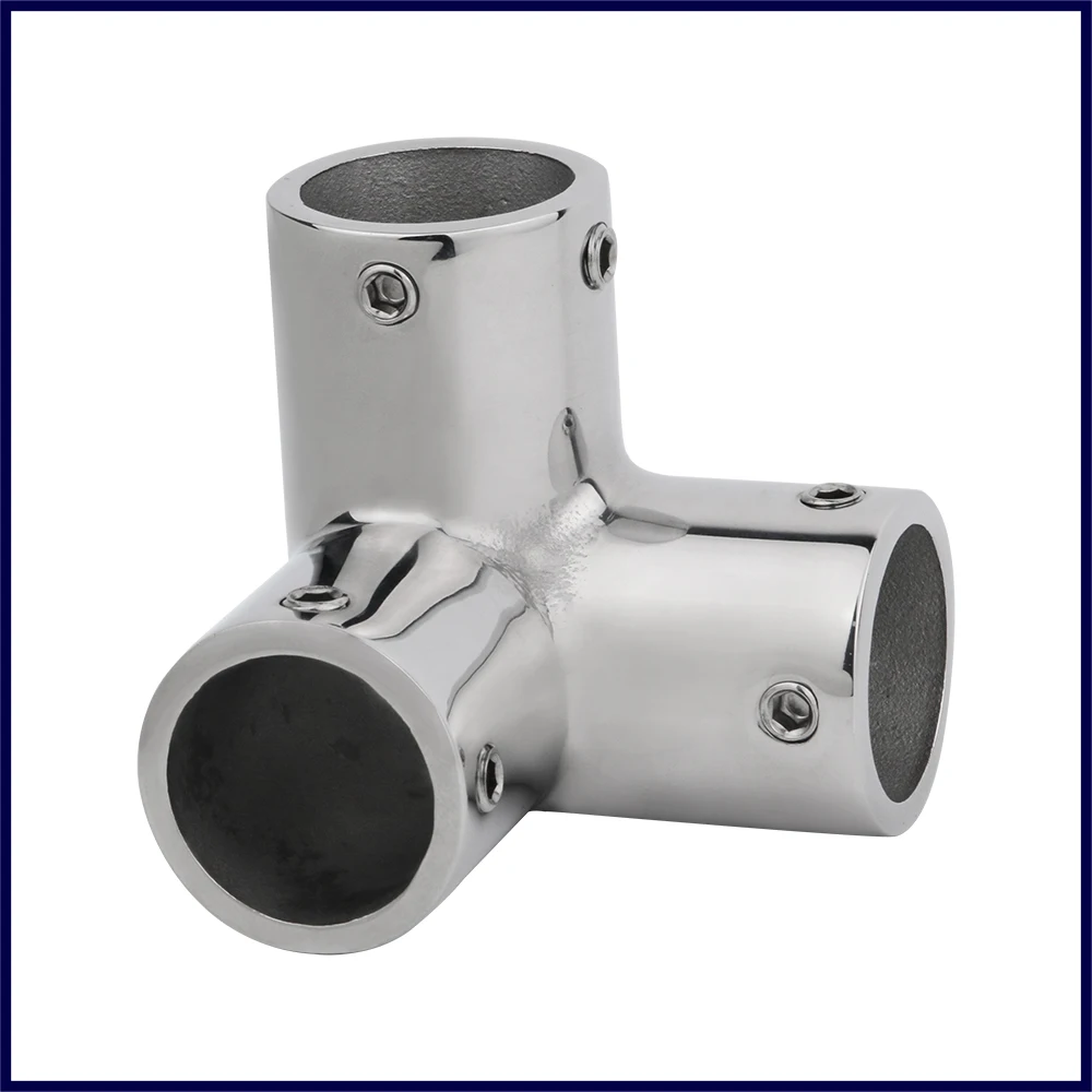 22/25/30/32mm 316 Stainless Steel Boat Hand Marine Rail Fittings 90° 3 Way Corner Elbow Tubing boat accessories marine hardware