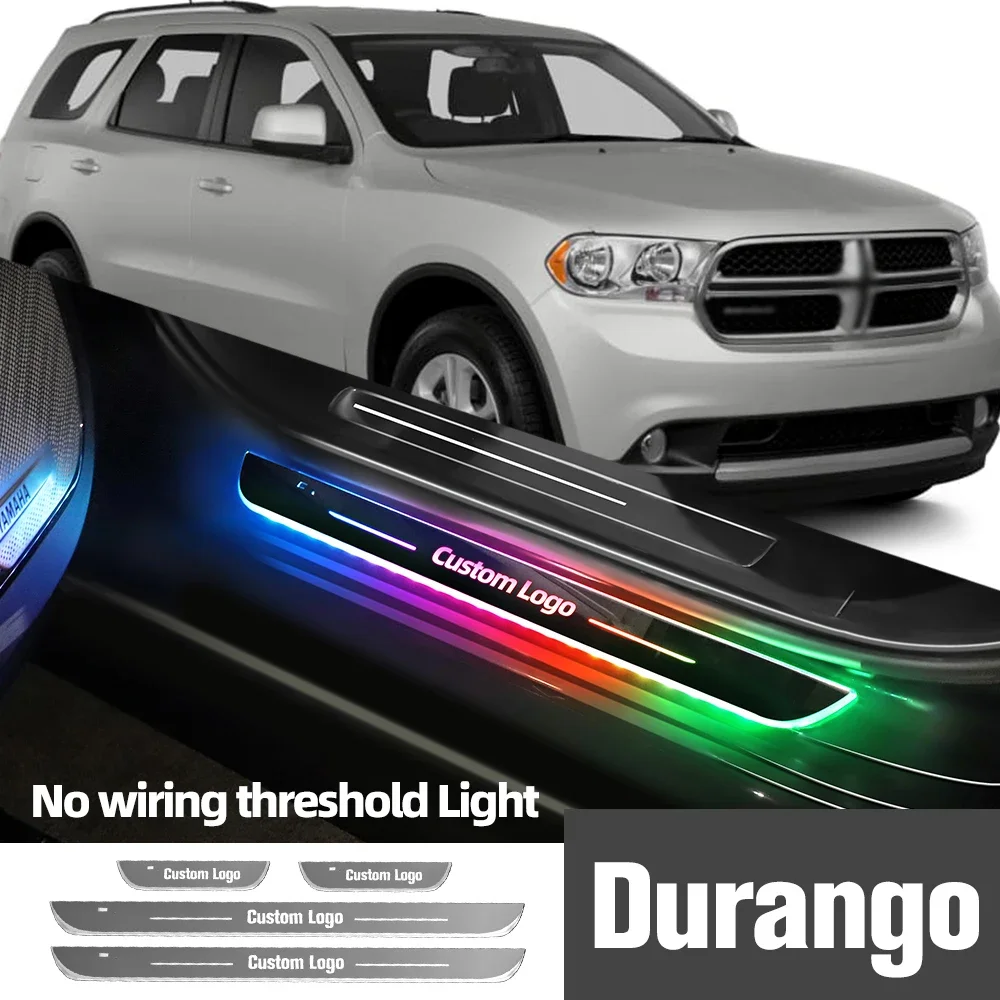 

For Dodge Durango 1998-2023 2012 2013 2019 2020Car Door Sill Light Customized Logo LED Welcome Threshold Pedal Lamp Accessories