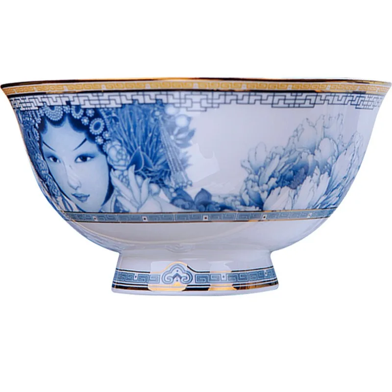 Jingdezhen porcelain tableware, Chinese style 61 head drawing concubine drunk dishes