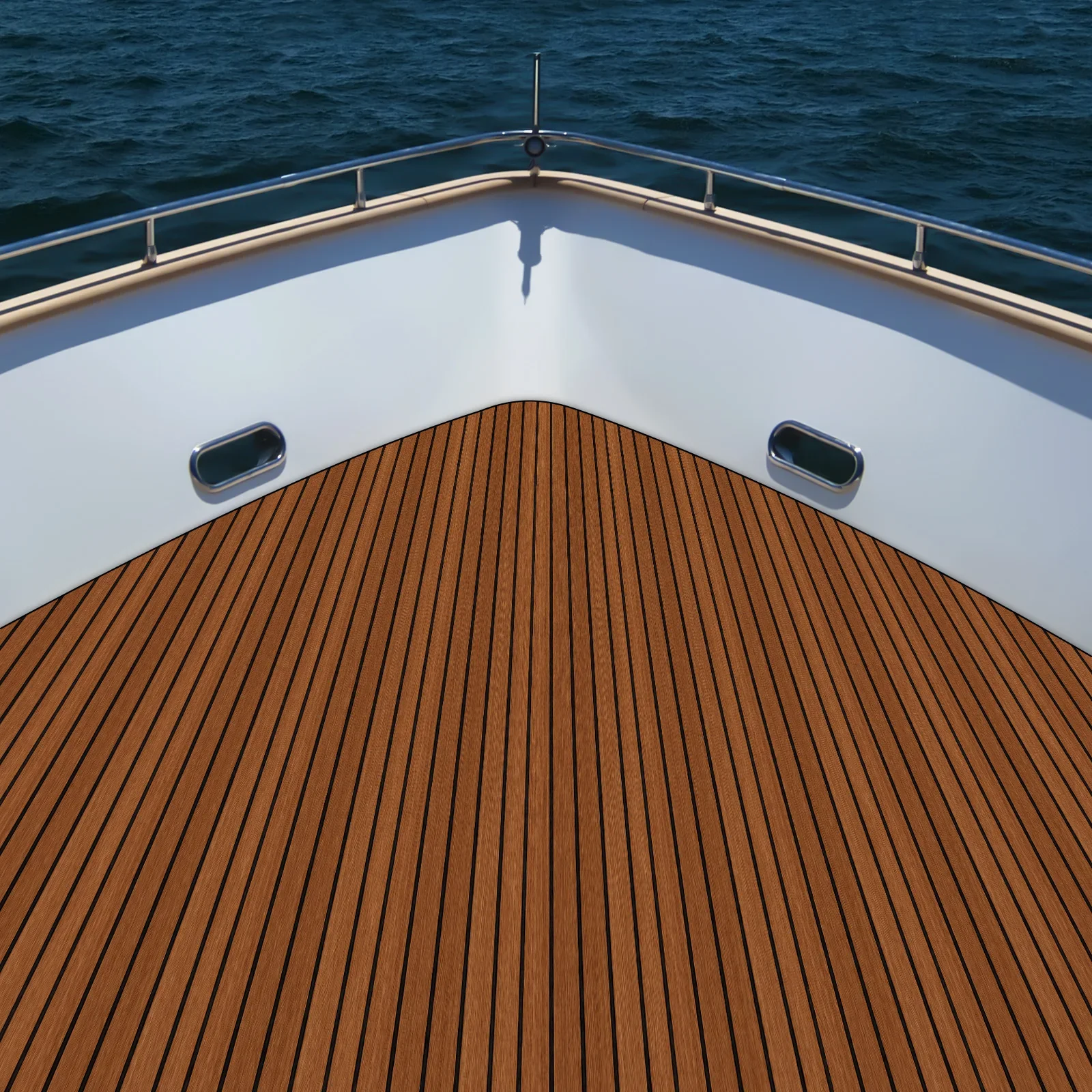 240*60cm Boat Flooring EVA Foam Decking Sheet Faux Teak Marine Mat Non-Slip Self-Adhesive Flooring Material for Motorboat RV