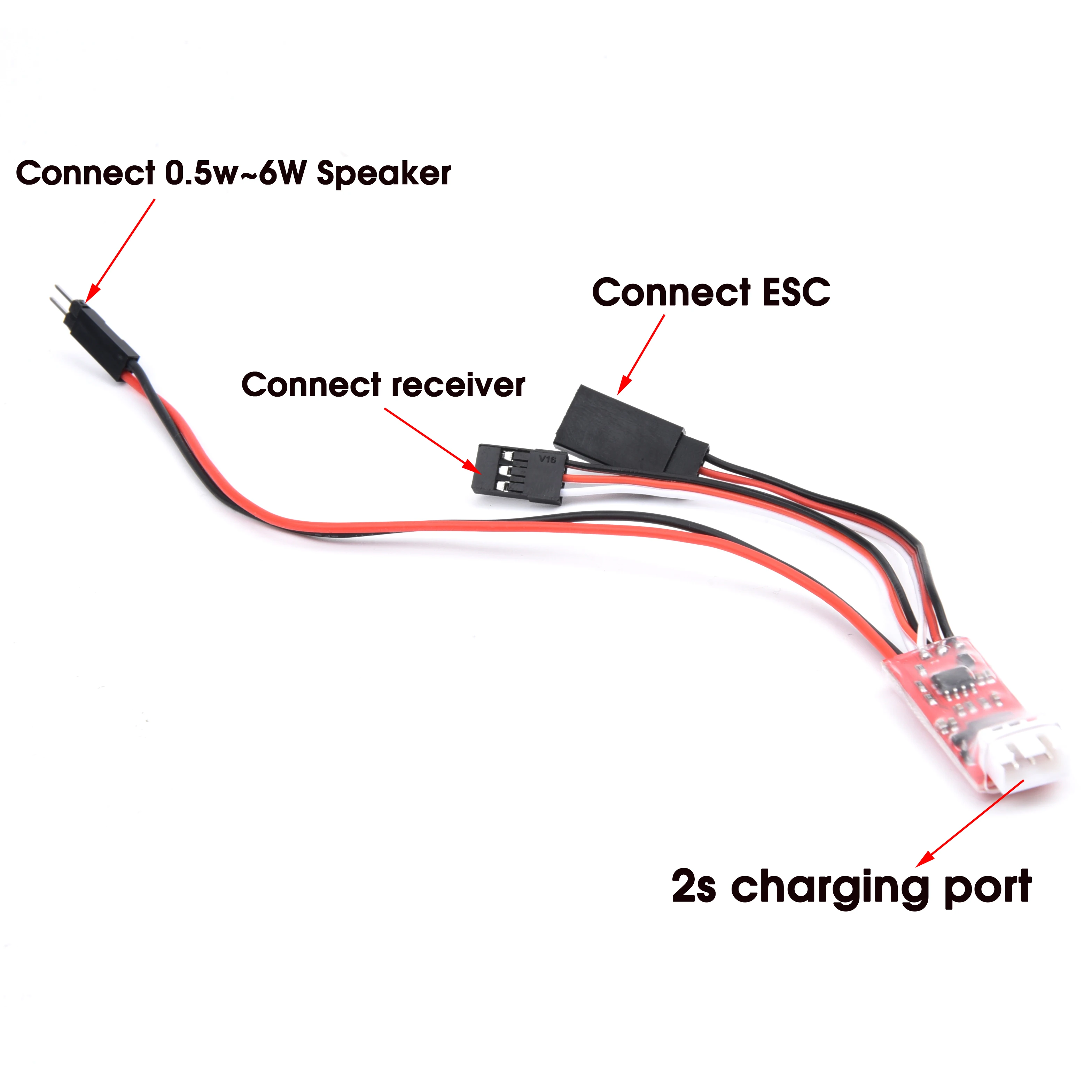 1set Diesel Engine Frequency Conversion Sound Group Module Powered By Receiver / 2S Lipo Battery Charging Port for DIY RC Models