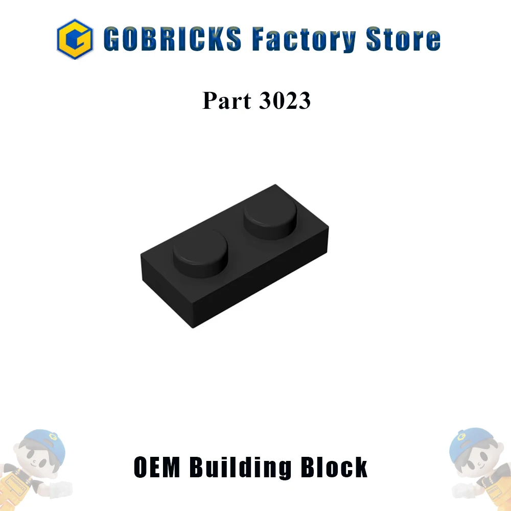 

Gobricks 10PCS MOC Building Blocks Parts Plate 1 x 2 Dots Educational Creative Size Compatible With 3023 6225 Of Children's Toys