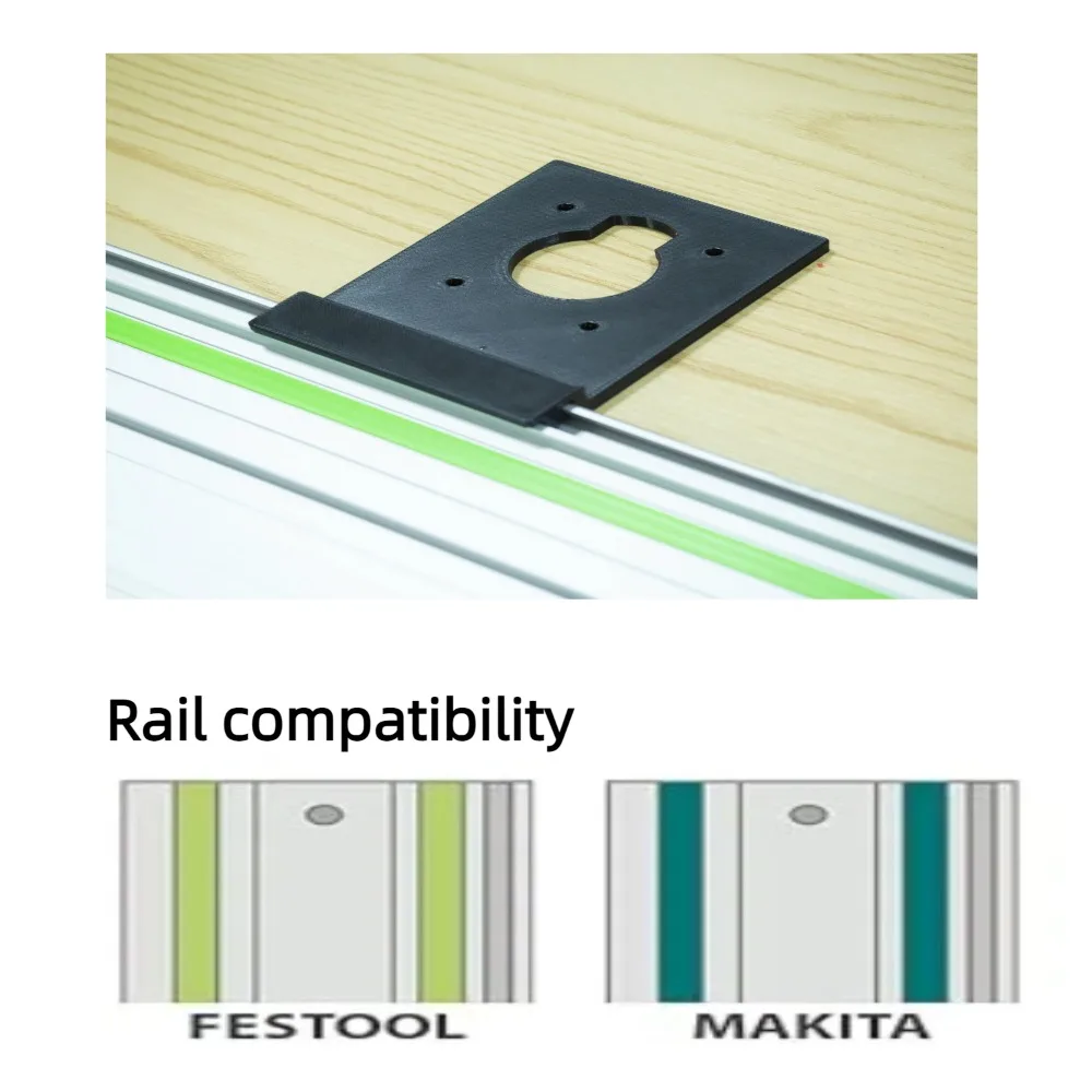 Imagem -03 - Máquina do Woodworking Guia Rail Adapter Apenas para Milwaukee Router M18 272320 Festool Makita Rail Saw Adaptador Router