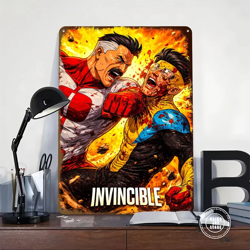 Invincible Comic Book Cover Tin Poster Customized Wall Art Retro Vintage Metal Signs for Fans Room Decoration Home Decorations