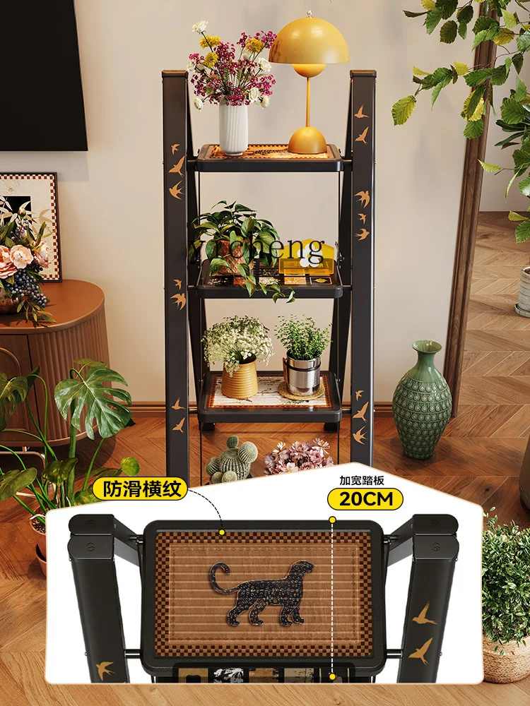 

balcony flower rack living room floor-to-ceiling stainless steel succulent ladder multi-layer wrought iron flower pot rack