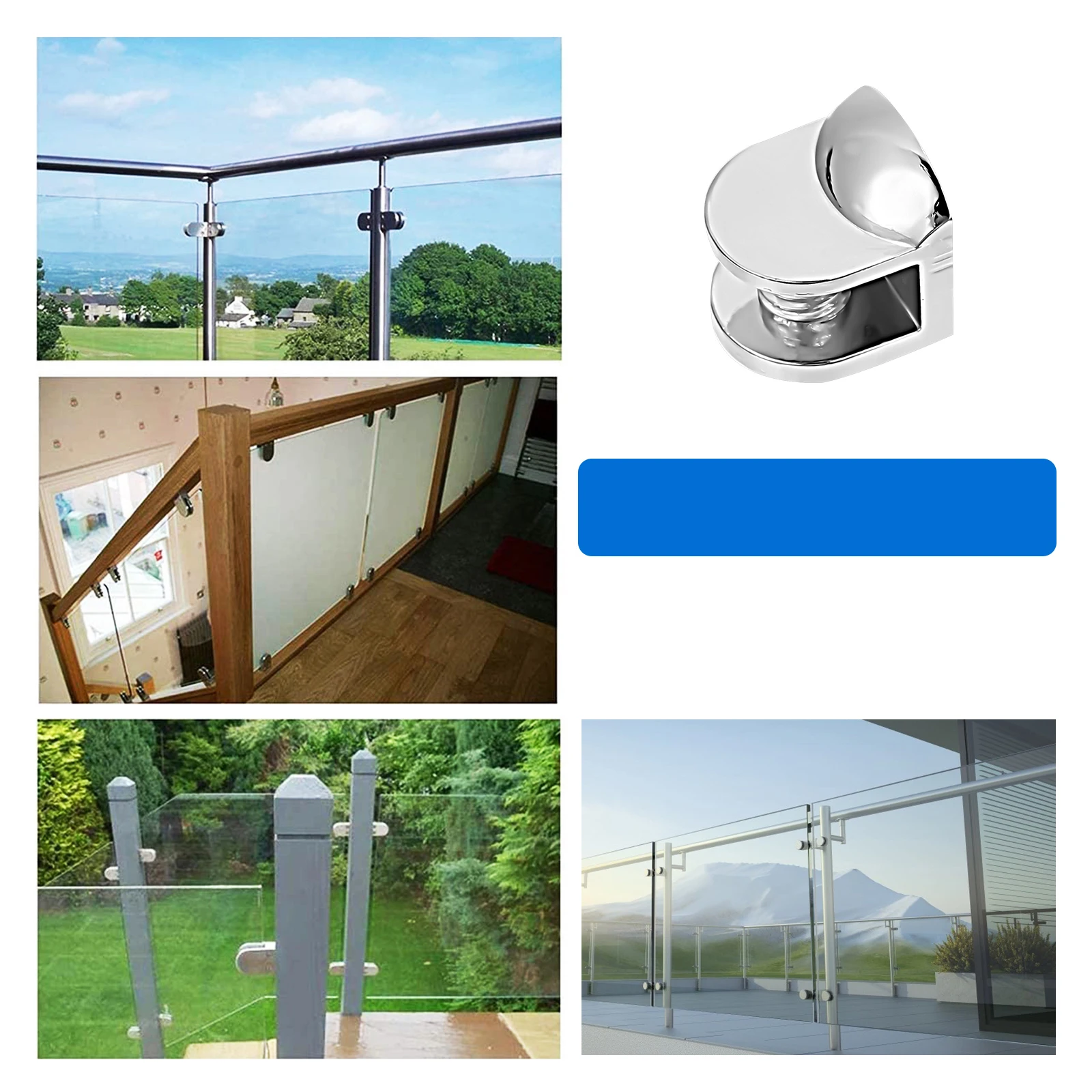 

8pcs Glass Shelf Brackets Adjustable Clips for Fixing Panels Mounting Clamps Suitable Various Thickness Glass Acrylic Wood