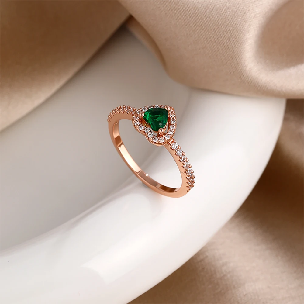 925 Sterling Silver Multi-color Stackable Rings for Women Cubic Zirconia Heart Rose Crown Design Wedding Band Jewelry Gift - view 5