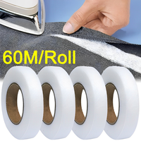 60M Double-sided Non-woven Adhesive Cloth Hem Tape Iron-on Clothes Sewing Turn Up Hem Non-woven Fabric Liner Clothing Tools