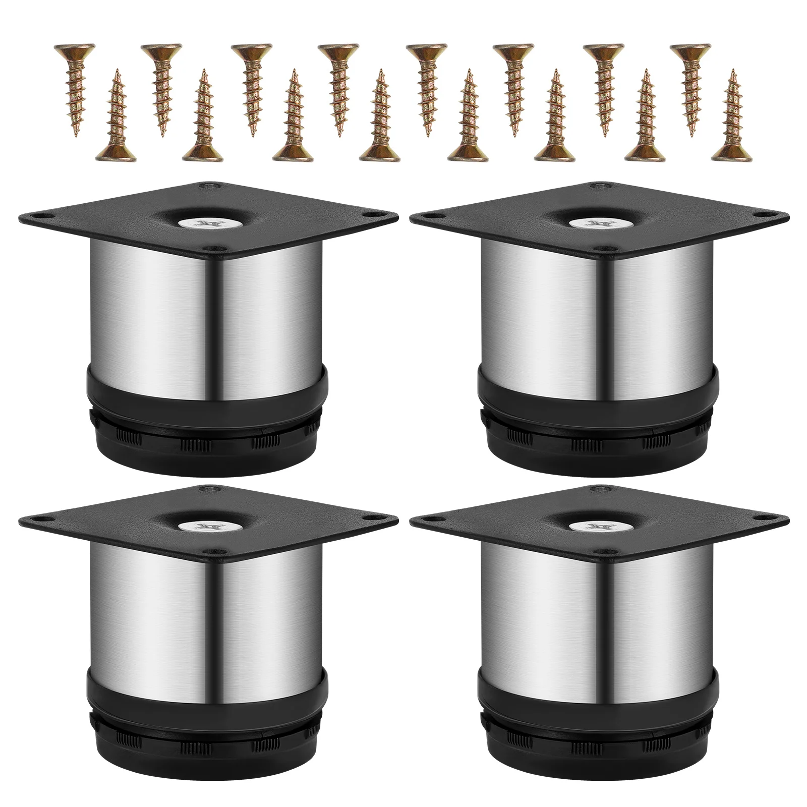 

4Pcs Adjustable Stainless Furniture Legs Metal Cabinet Support Replacement Feet for Sofa Office Kitchen Table Cabinet Foot Leg