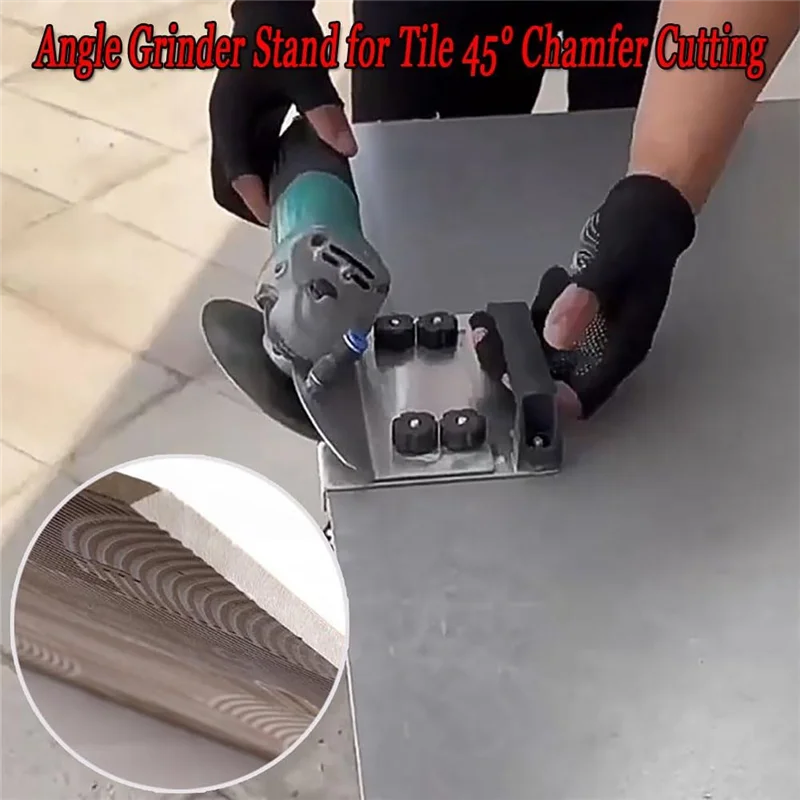 Soporte para amoladora angular ABJO para azulejos 45 °   Corte de chaflán, soporte para amoladora angular, soporte fijo para amoladora angular