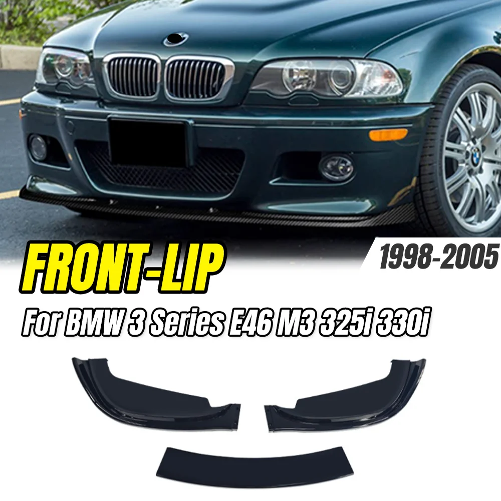 For BMW 3 Series E46 M3 325i 330i 1998-2005 Car Front Bumper Lip, Spoiler Diffuser Splitter Car Styling Upgrade Accessories.