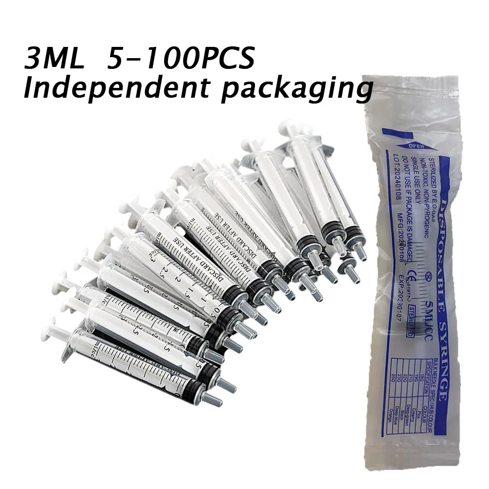 10-100Pcs 3ML Plastic Syring Injectors Pets Feeding Health Tool Analyze Disposable Nutrient Small Syringe Without Needles 3ml