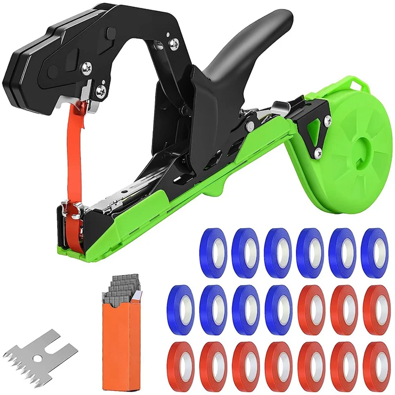 

Lightweight Plant Tying Machine to Bind Tomatoes and Grapes Effortless, Including Spare SK5 Blade, Tapes and Staples